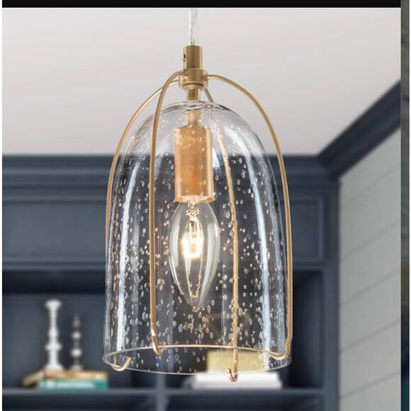 LNC Eritrichium 1-Light Mini Gold Modern Pendant Light Fixtures NEW - Picture 1 of 6